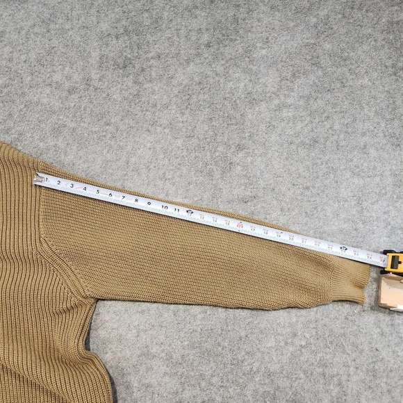 Orvis Mens L Large Cotton Knit Shawl Collar Infantry Button Sweater Elbow Pads - Picture 11 of 14